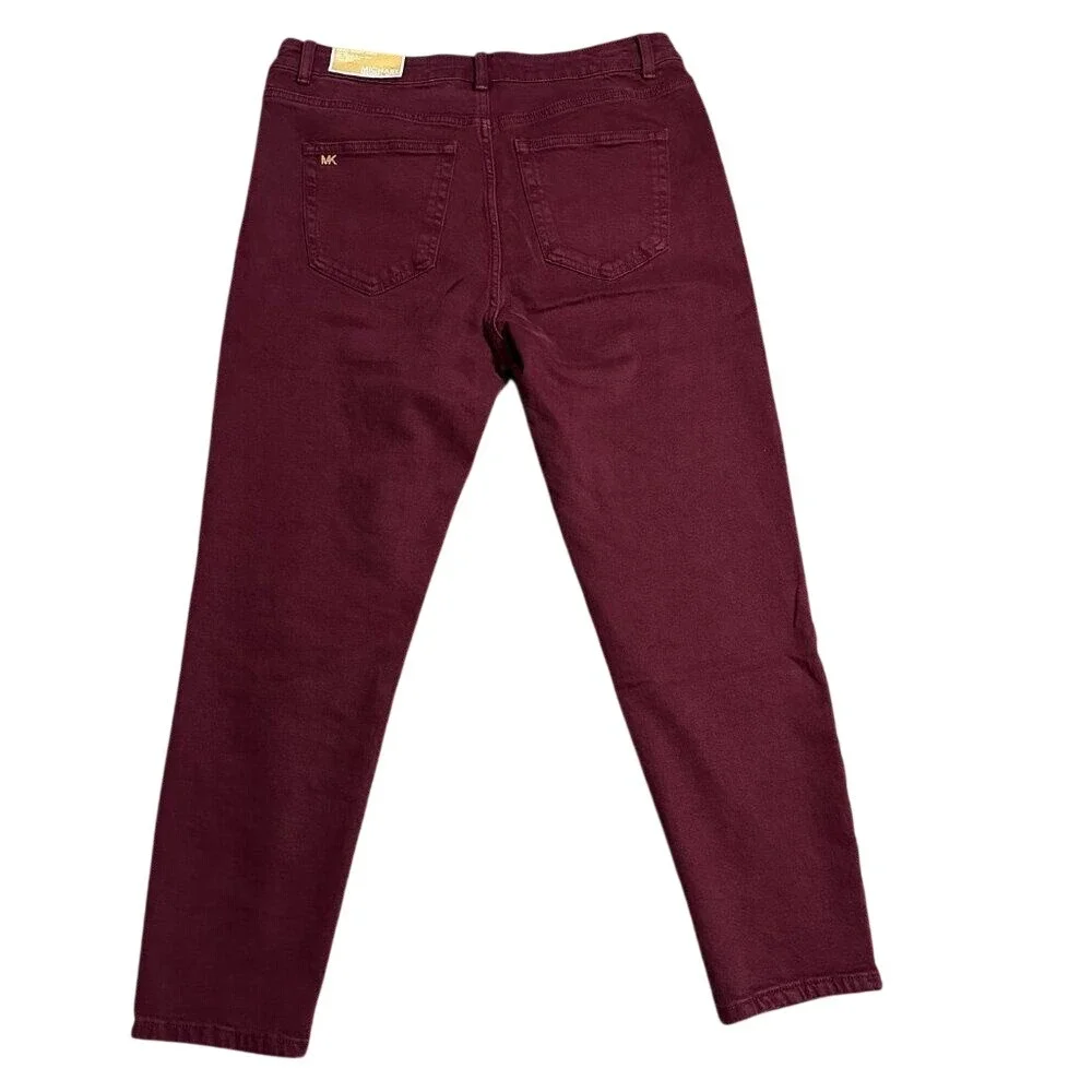 Michael Kors Women‎ Jeans Selma Hi Rise 12 Merlot Skinny Ankle $110 NWT